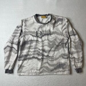 Dime Mens Camo Long Sleeve T Shirt Size S Grey White‎ Black Cotton Top
